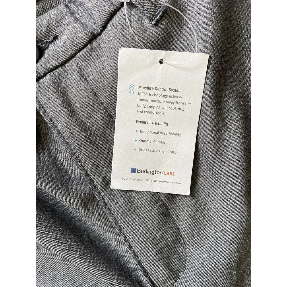 Lands' End Mens Traditional Fit Performance Chino Pants Size 37 Gray Golf Career